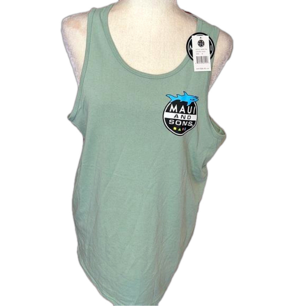 NWT Maui and Sons Sage Green Tank Cotton Blend Men’s M